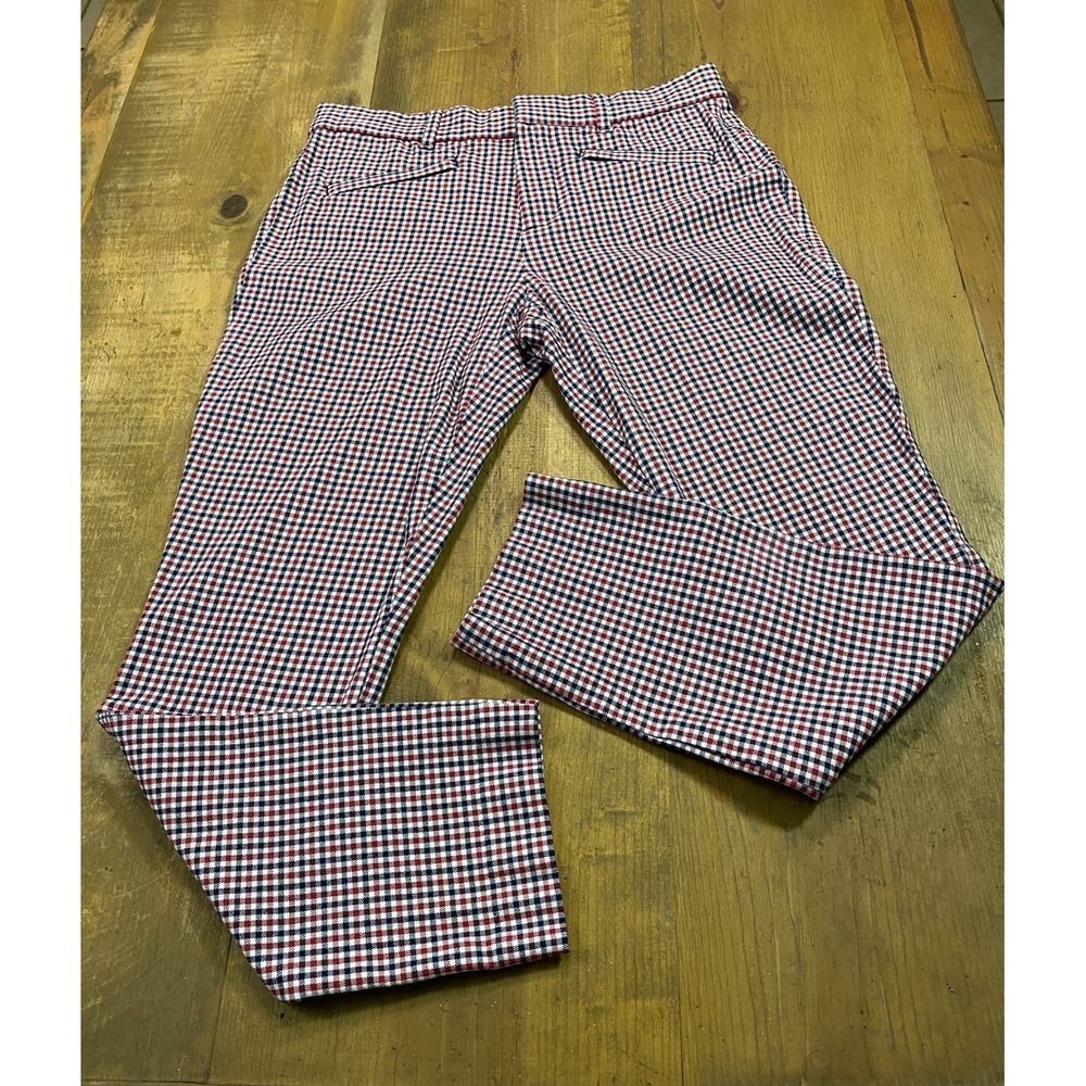 GAP High Waisted Pixie Red, White Size 4 Plaid Women's Pants